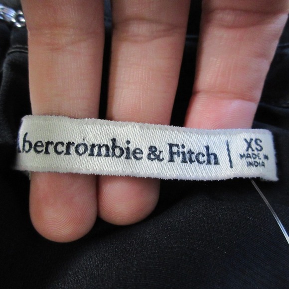 Abercrombie & Fitch Satin Slip Dress XS Black Mini Beaded Going Out Party 352 - Picture 7 of 12